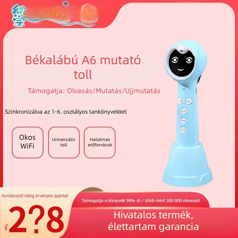 Tadpole olvasó toll gyerekeknek – A3SA6S modell, angol nyelvi szintekhez igazított olvasás, Wi-Fi, okos, univerzális