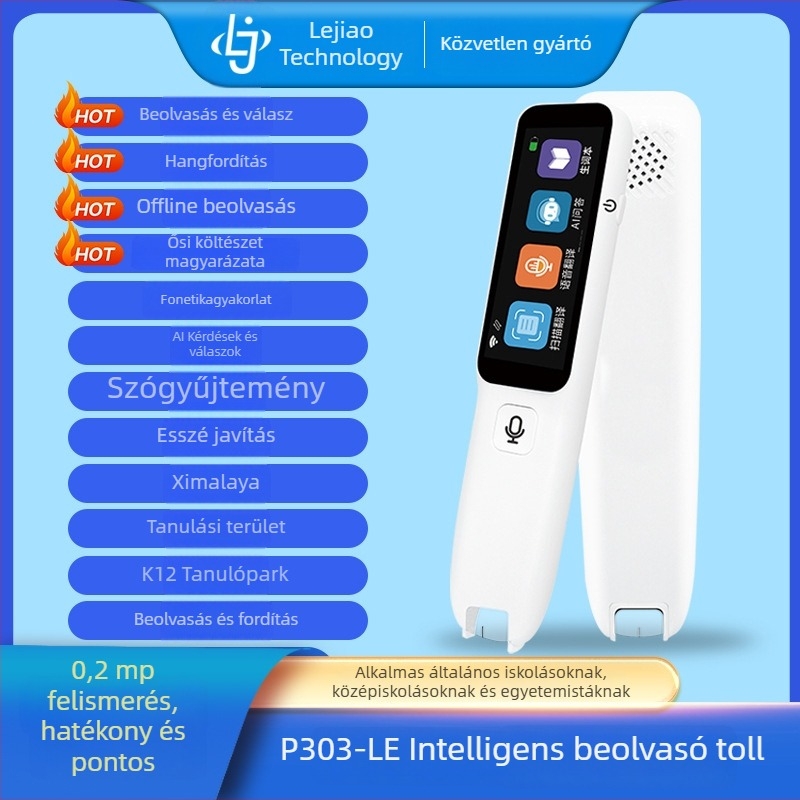 P303-LERtos újratölthető szkennelt szótár toll, 2,23 hüvelykes kínai–angol fordító diákoknak