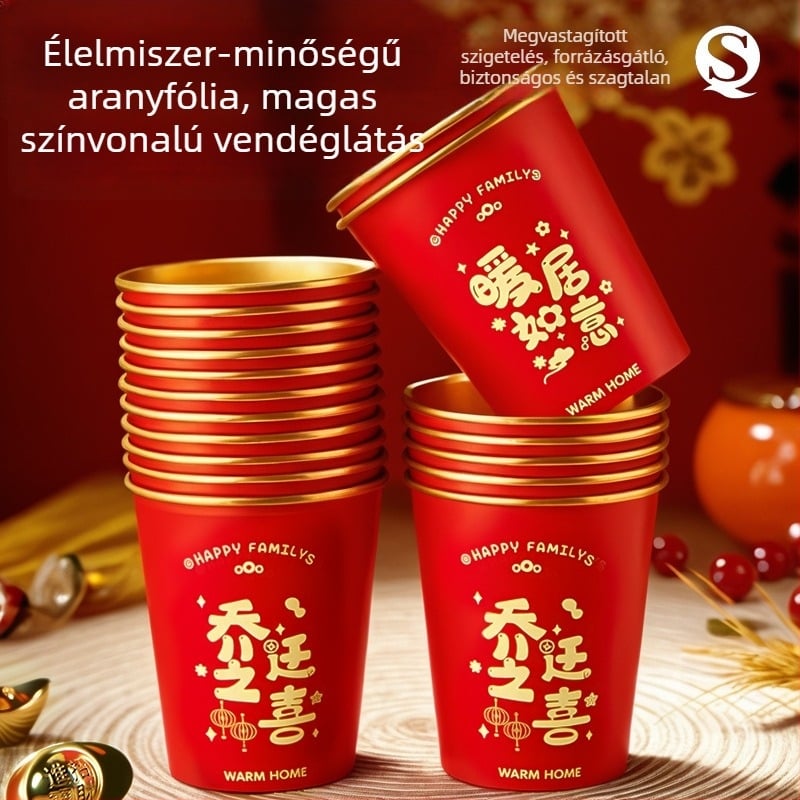 Eldobható papír teás poharak házhoz költözés ceremóniához, 201-300 ml, gyümölcstál dekoráció