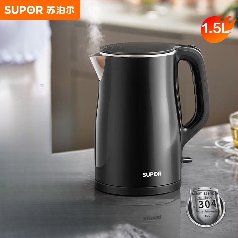 Supor SW-15T83A Elektromos vízforraló, 1,5 L, 304 rozsdamentes acél, kettős falú