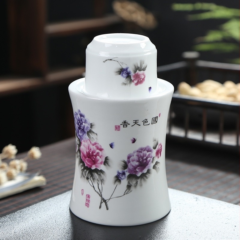Jingdezhen kerámia bormelegítő készlet – boros kancsó, poharak és bögrék, 2-3 darabos készlet