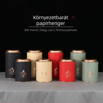 Általános teás dobozok és papírdobozok, nagy és kis méretek, 0,5 kg-os csomagolás, üres ajándékdoboz, zárt kör alakú tartály, egyedi kivitel