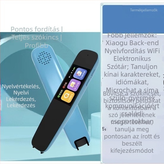 Diákkönyv-szótár toll szkennelő tollal és szinkron olvasási megoldással oktatási anyagokhoz