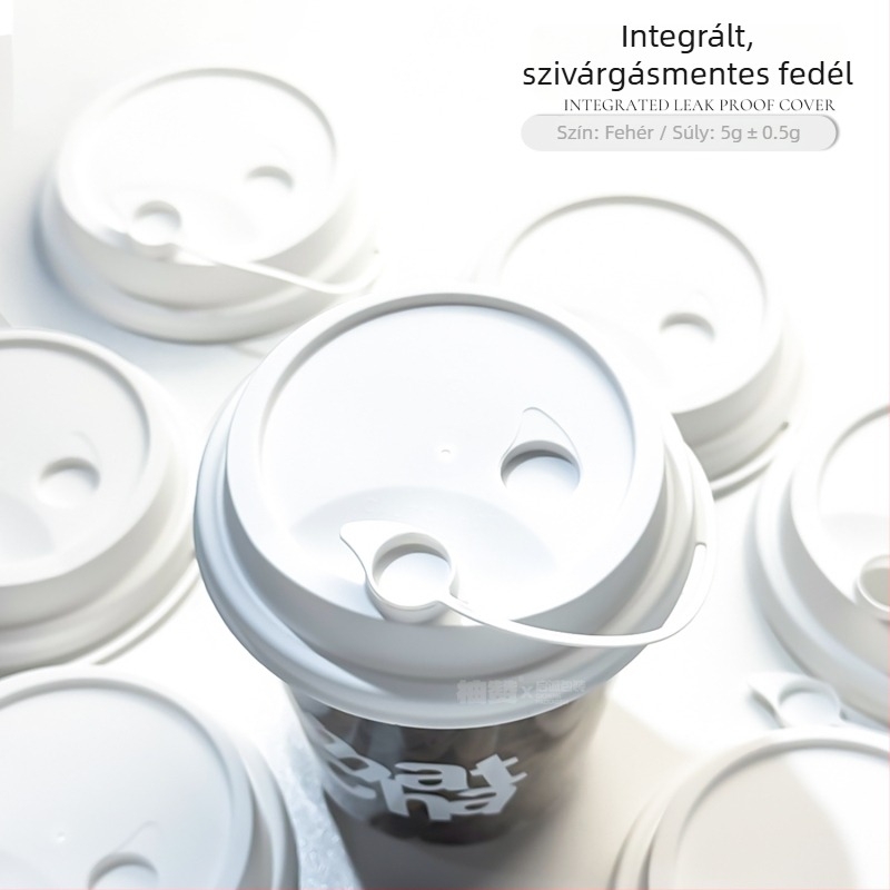 90 mm átmérőjű tejes-tea pohárfedél, integrált injekciós öntéses kialakítás, szivárgásmentes, műanyag, színes összekapcsolt fedél