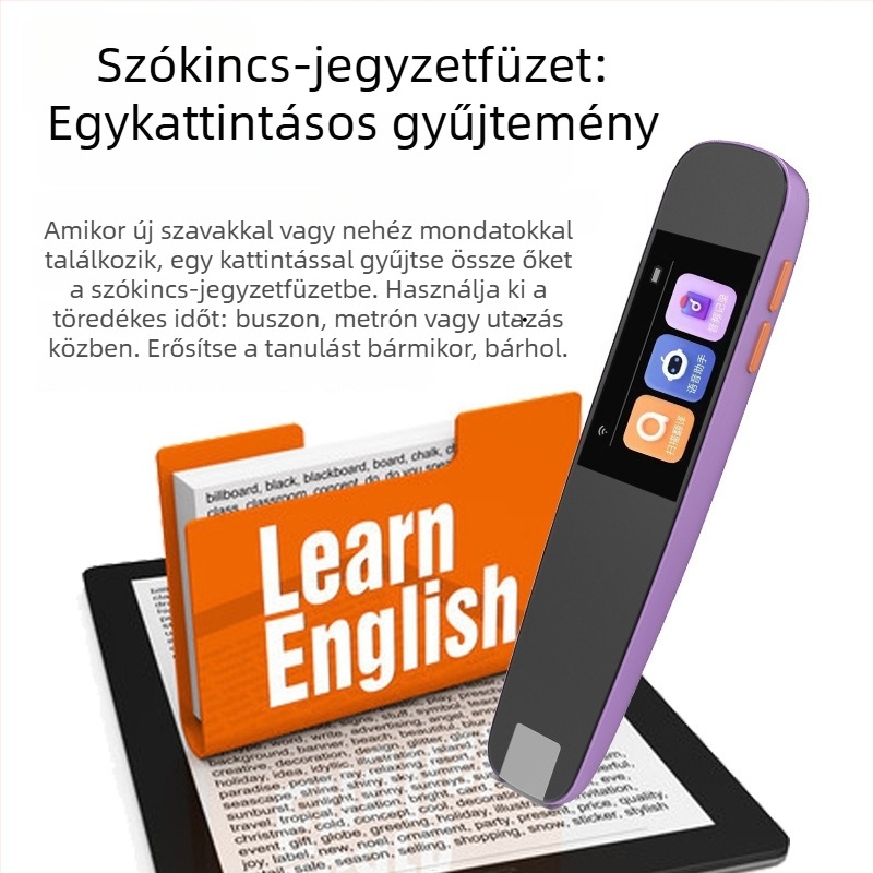 Intelligens AI szkennelő toll angol fordítással – olvasási és tanulási eszköz, diák szótár szkenner