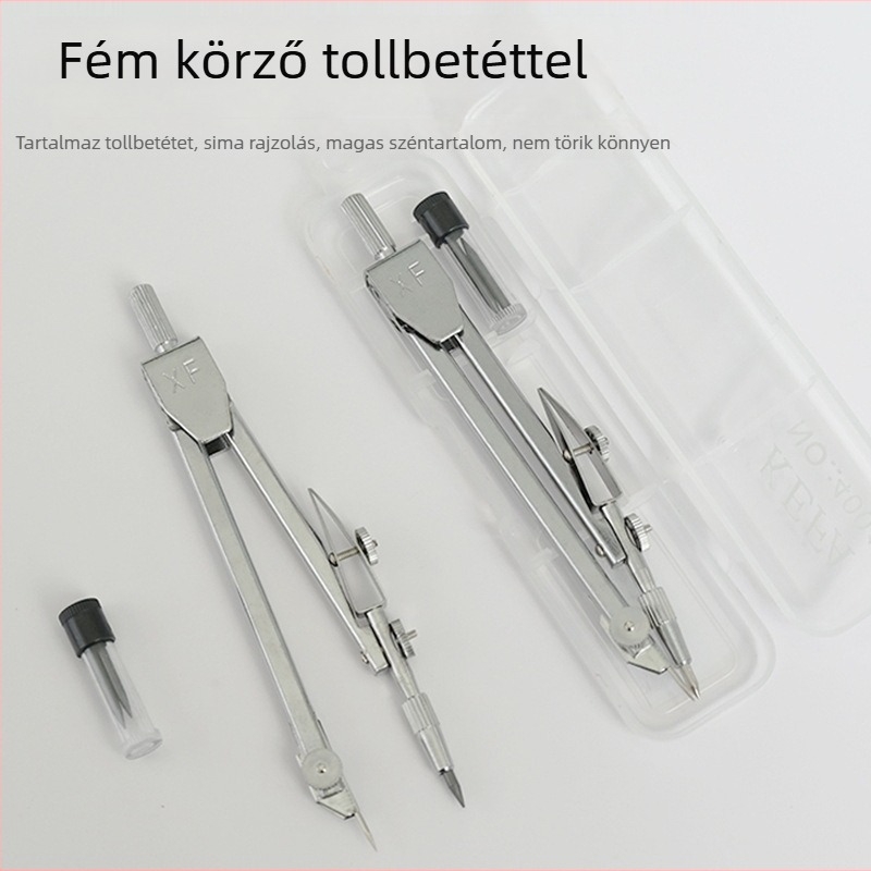 Háromfunkciós körző készlet rozsdamentes acélból, tervezéshez és rajzoláshoz