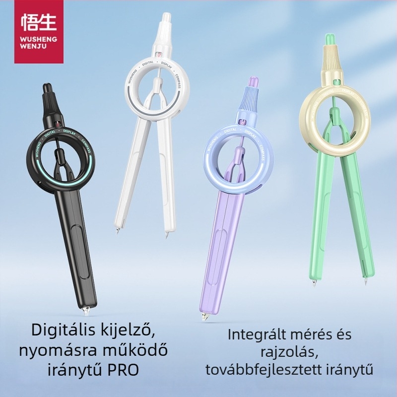 Digitális kijelzős körző és vonalzó diákok számára