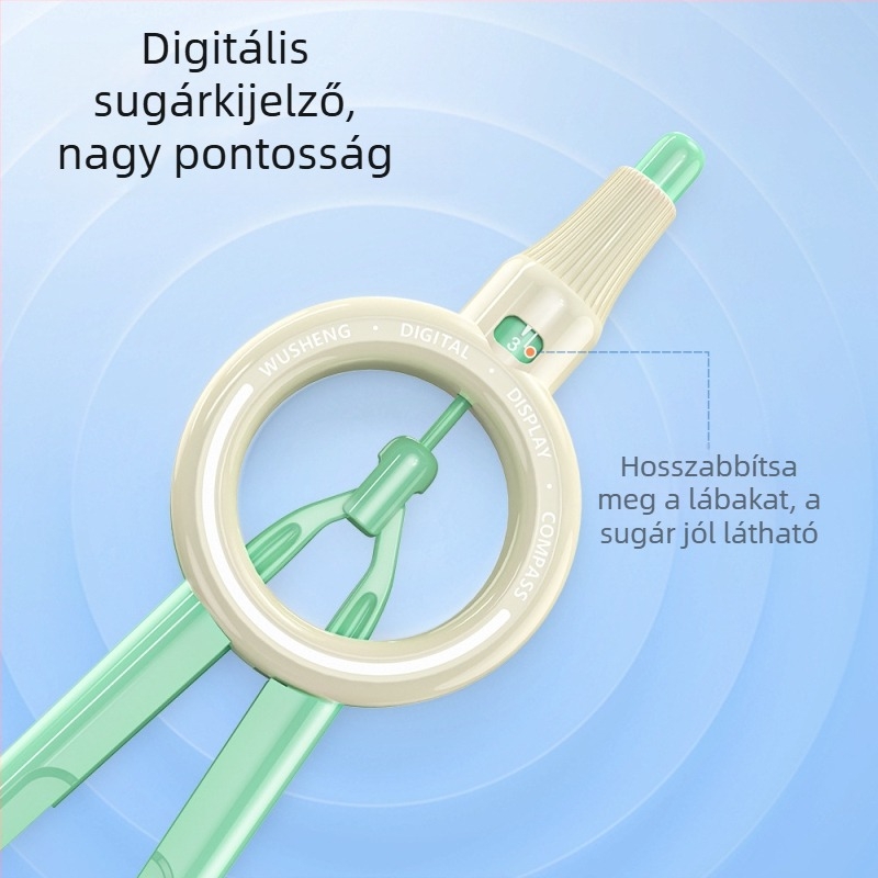 Digitális kijelzős körző és vonalzó diákok számára