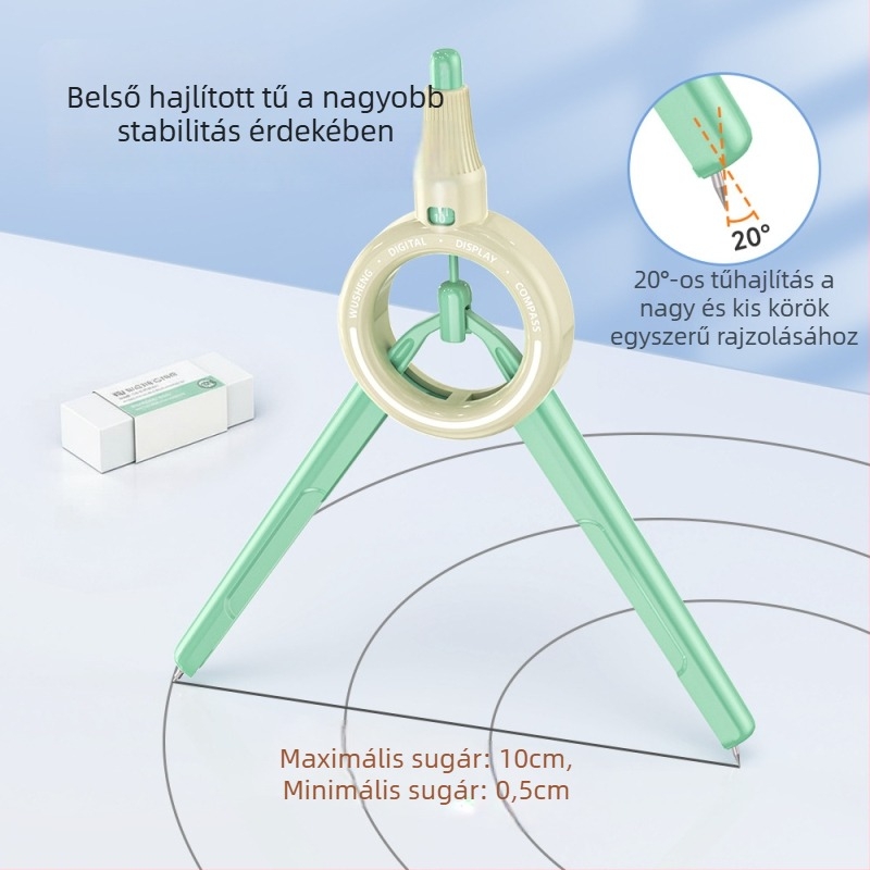 Digitális kijelzős körző és vonalzó diákok számára