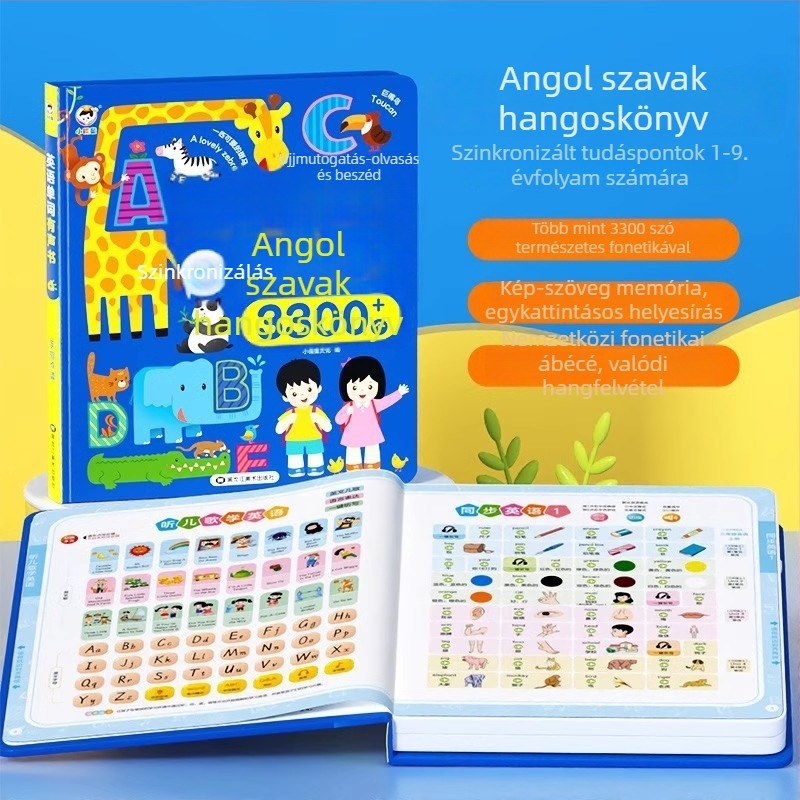 Angol szavak hangoskönyve 1–9. osztályhoz — szinkronizált olvasás és kiejtés fejlesztő eszköz