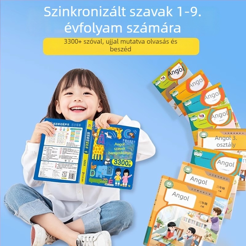 Angol szavak hangoskönyve 1–9. osztályhoz — szinkronizált olvasás és kiejtés fejlesztő eszköz