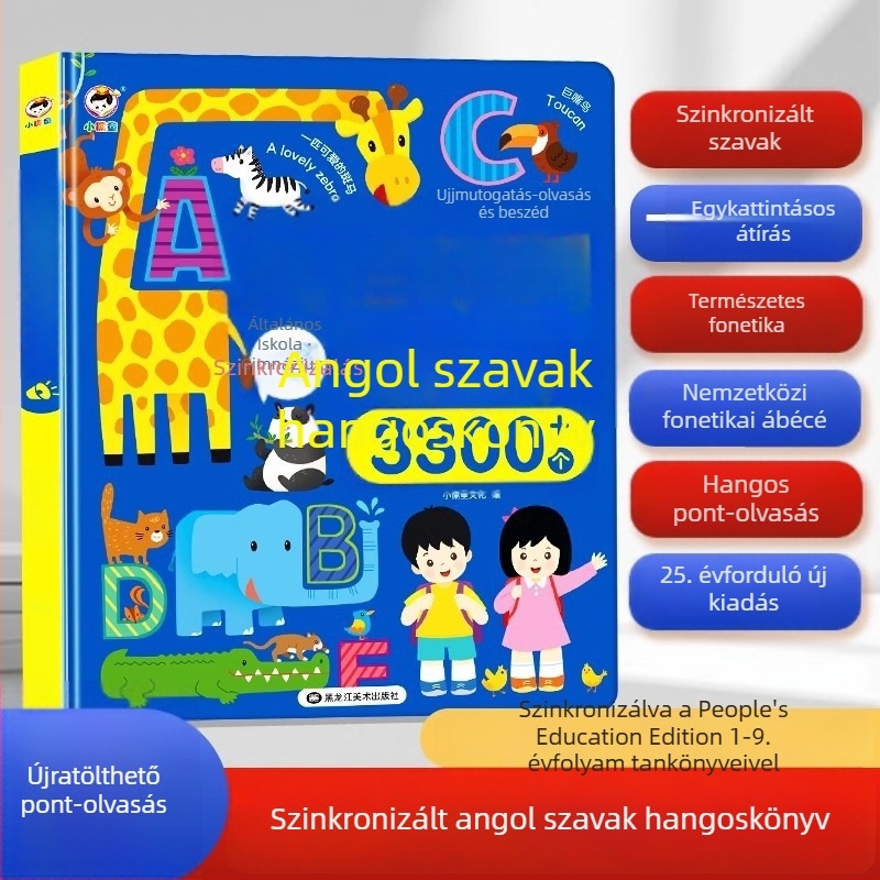 Angol szavak hangoskönyve 1–9. osztályhoz — szinkronizált olvasás és kiejtés fejlesztő eszköz