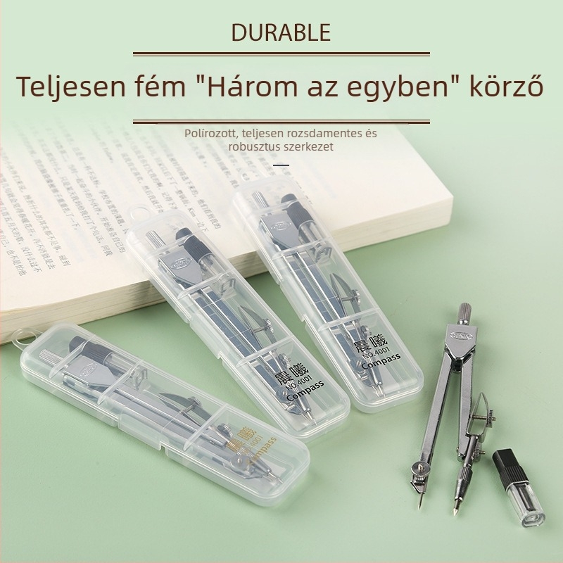 Fém körző rajzoláshoz és tervezéshez, iskolai írószerek, mérnöki standard készlet