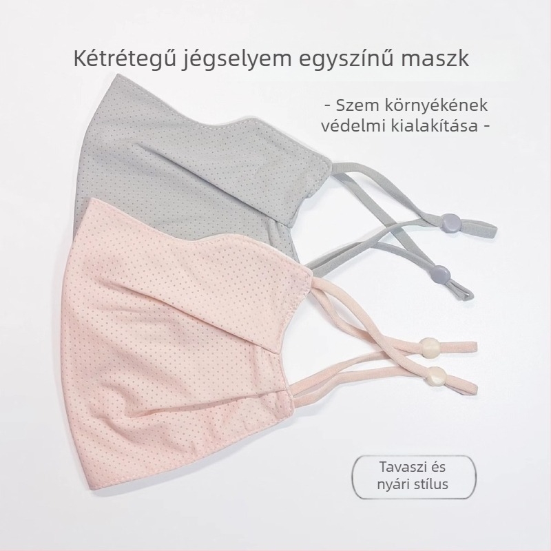 Női nyári vékony, légáteresztő ice silk UV-védelmes teljes arcmaszk