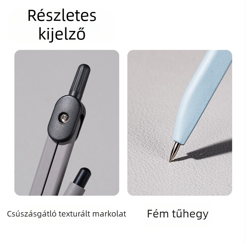 Deli VC1 Fém körző készlet általános- és középiskolások számára — rajzeszköz vizsgákhoz, 2B ceruza