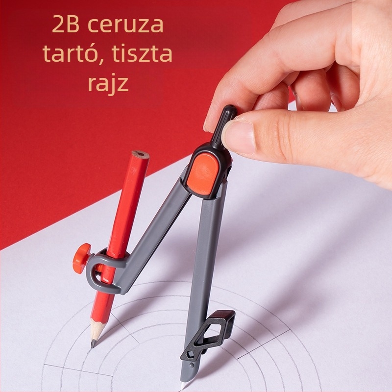 Deli geometriai körző diákoknak, vizsgákhoz elengedhetetlen, 2B ceruza mellékelve