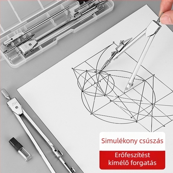 Fém körző készlet vizsgára és mérnöki rajzhoz – nagy körző