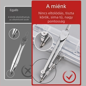 Fém körző készlet vizsgára és mérnöki rajzhoz – nagy körző