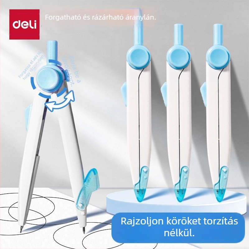 Deli VC807 zárható körző, fém körző rajzhoz, diákoknak