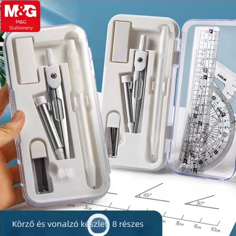 ACS908E5 Körző és vonalzó készlet diákok számára, nyolcrészes, 15 cm