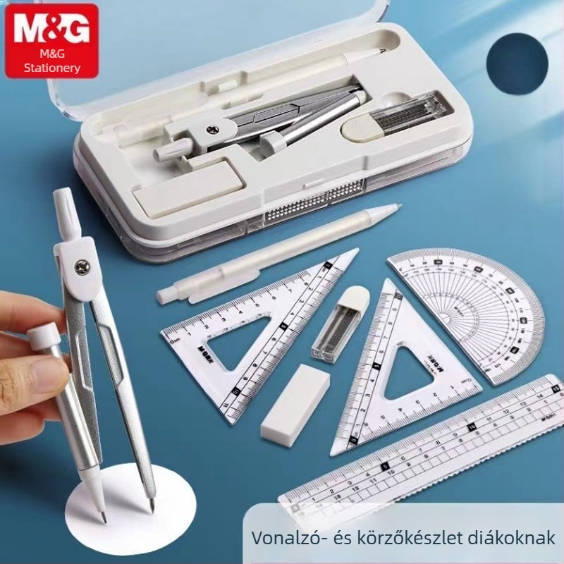 ACS908E5 Körző és vonalzó készlet diákok számára, nyolcrészes, 15 cm