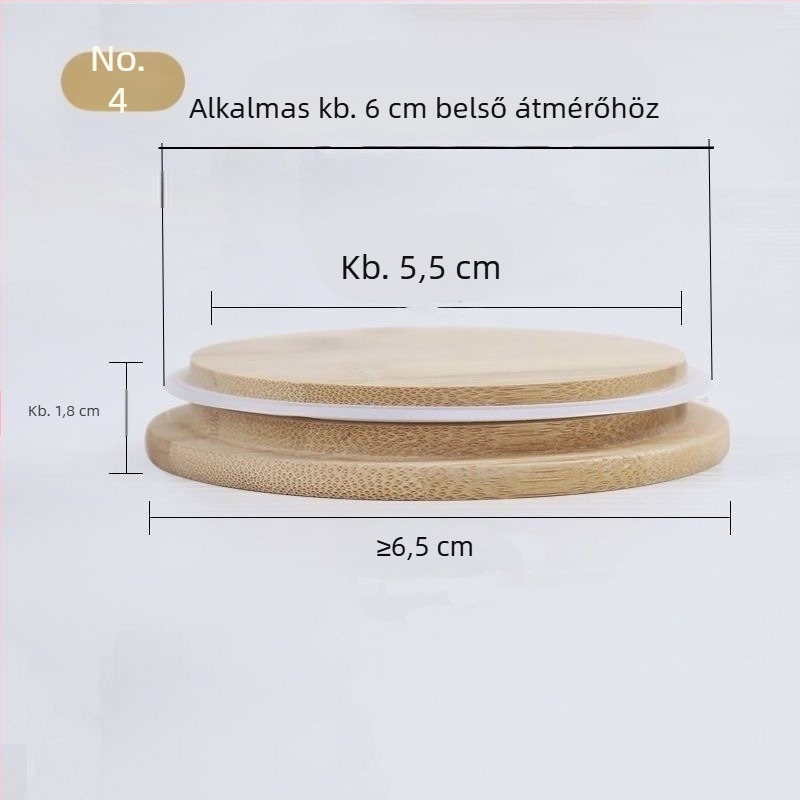 Minimalista vastag bambusz csészefedél, kör alakú fedél teához és kávéhoz, konyhai kiegészítő