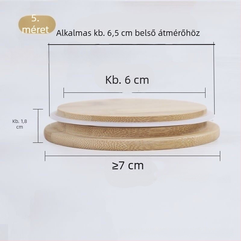 Minimalista vastag bambusz csészefedél, kör alakú fedél teához és kávéhoz, konyhai kiegészítő