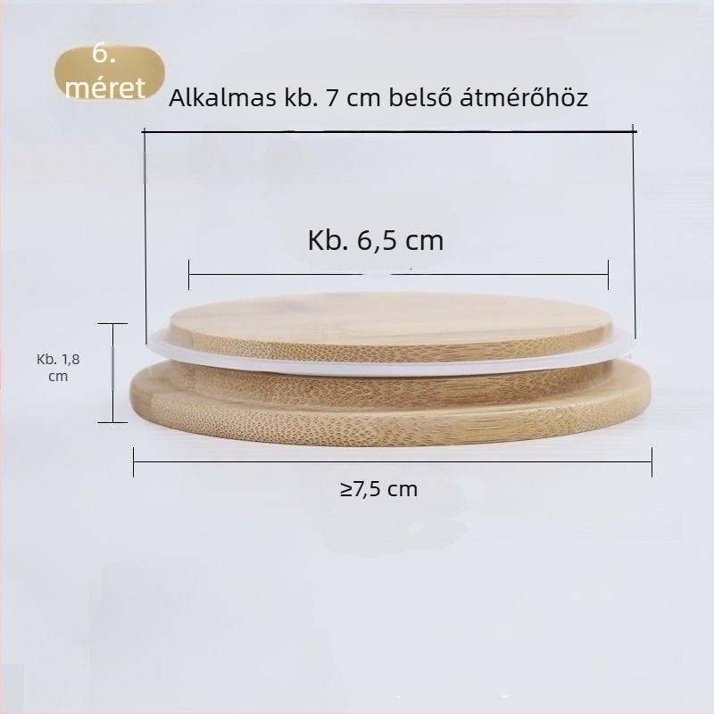 Minimalista vastag bambusz csészefedél, kör alakú fedél teához és kávéhoz, konyhai kiegészítő