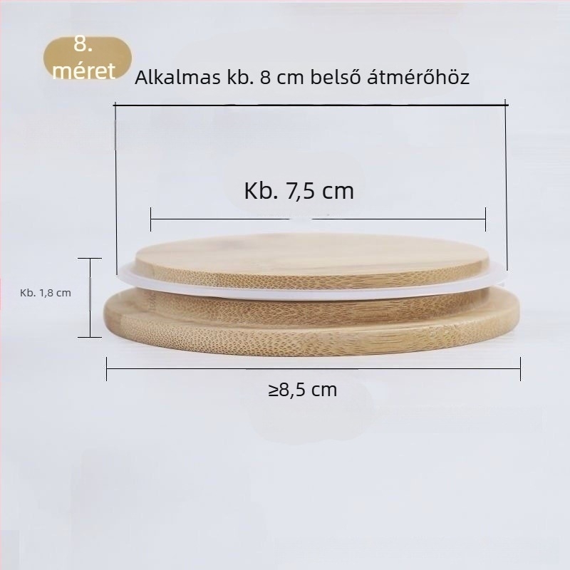 Minimalista vastag bambusz csészefedél, kör alakú fedél teához és kávéhoz, konyhai kiegészítő
