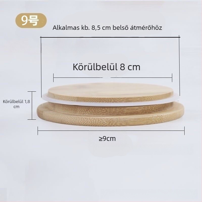 Minimalista vastag bambusz csészefedél, kör alakú fedél teához és kávéhoz, konyhai kiegészítő