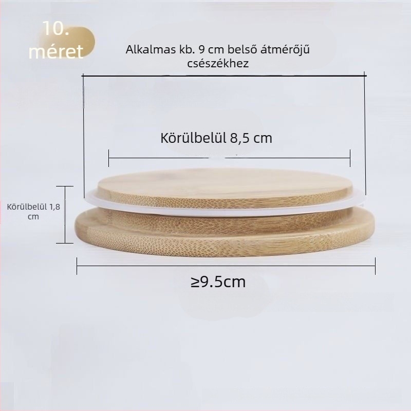 Minimalista vastag bambusz csészefedél, kör alakú fedél teához és kávéhoz, konyhai kiegészítő