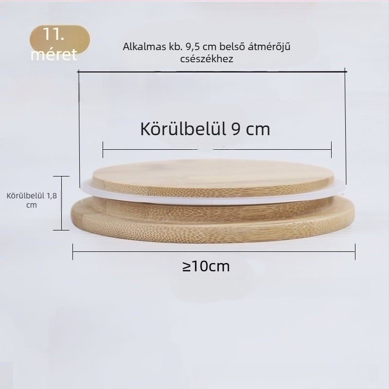 Minimalista vastag bambusz csészefedél, kör alakú fedél teához és kávéhoz, konyhai kiegészítő