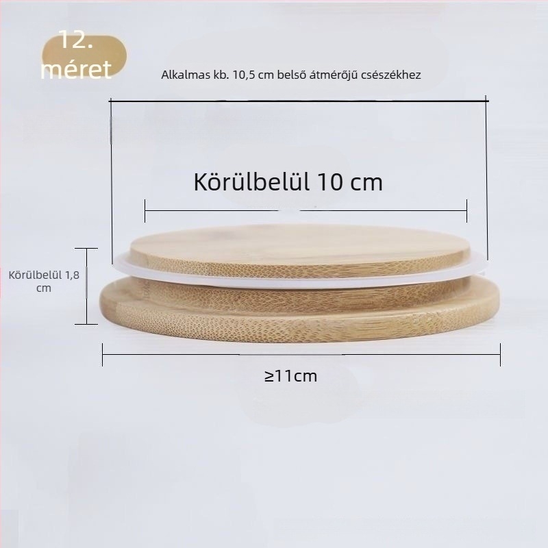 Minimalista vastag bambusz csészefedél, kör alakú fedél teához és kávéhoz, konyhai kiegészítő