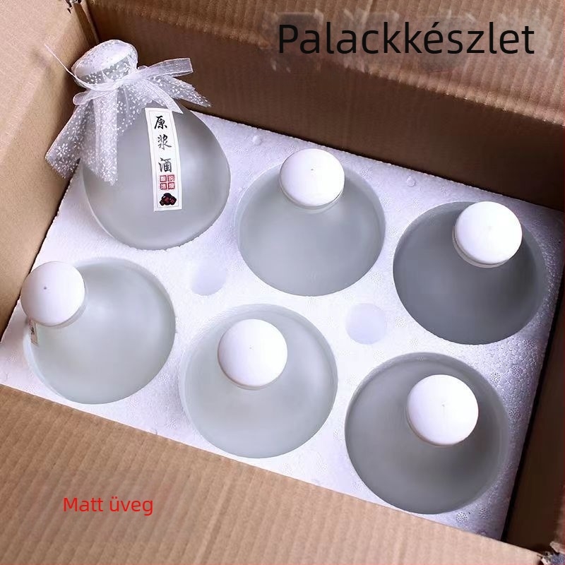 0,5 kg-os üveg házi gyümölcsbor-fermentációhoz, zárható, kézben tartható palack, magas minőségű