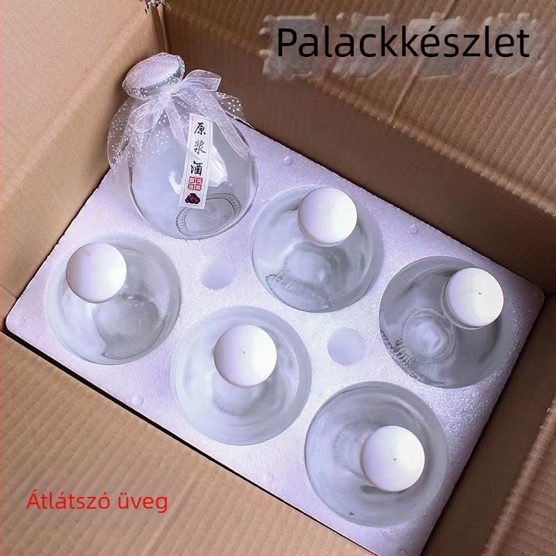 0,5 kg-os üveg házi gyümölcsbor-fermentációhoz, zárható, kézben tartható palack, magas minőségű