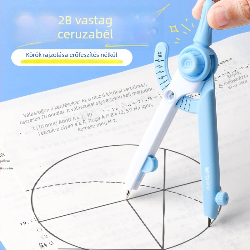 Digitális körző kijelzővel, kreatív dizájn, cserélhető 2B grafit, grafit 2,0 mm vastagság, alkalmas 3–6. osztályos tanulók számára, vizsgára való, modell 908N1