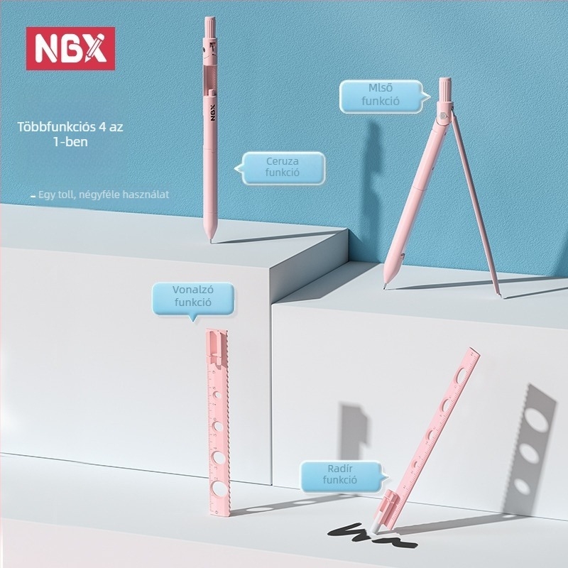 NBX körző toll, dupla használatú ceruzával, automatikus, fejlett, gimnáziumi és középiskolai diákok számára, lányoknak