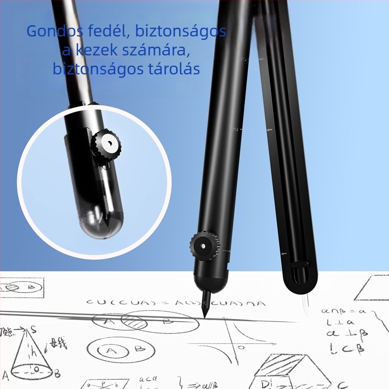 Digitális kijelzős körző beépített vonalzóval — minden egyben, általános iskolás diákoknak, geometriai készlet cserélhető grafitbetétekkel
