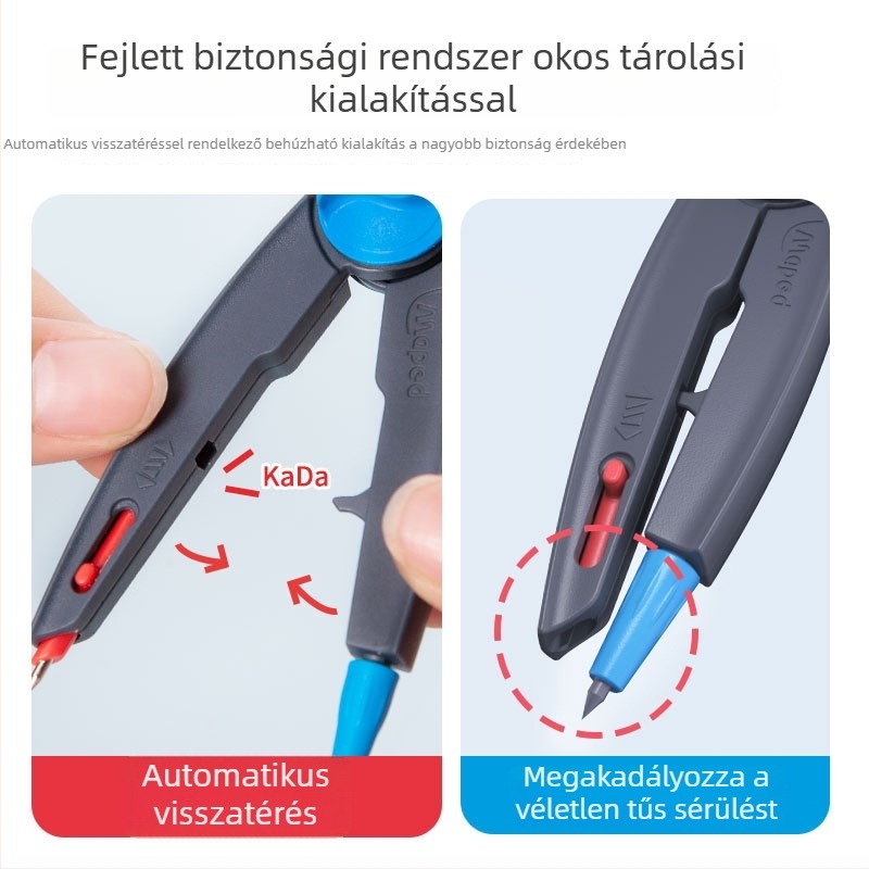 Maped műanyag körzőkészlet, zárható szöggel, 2 db, vizsgákhoz