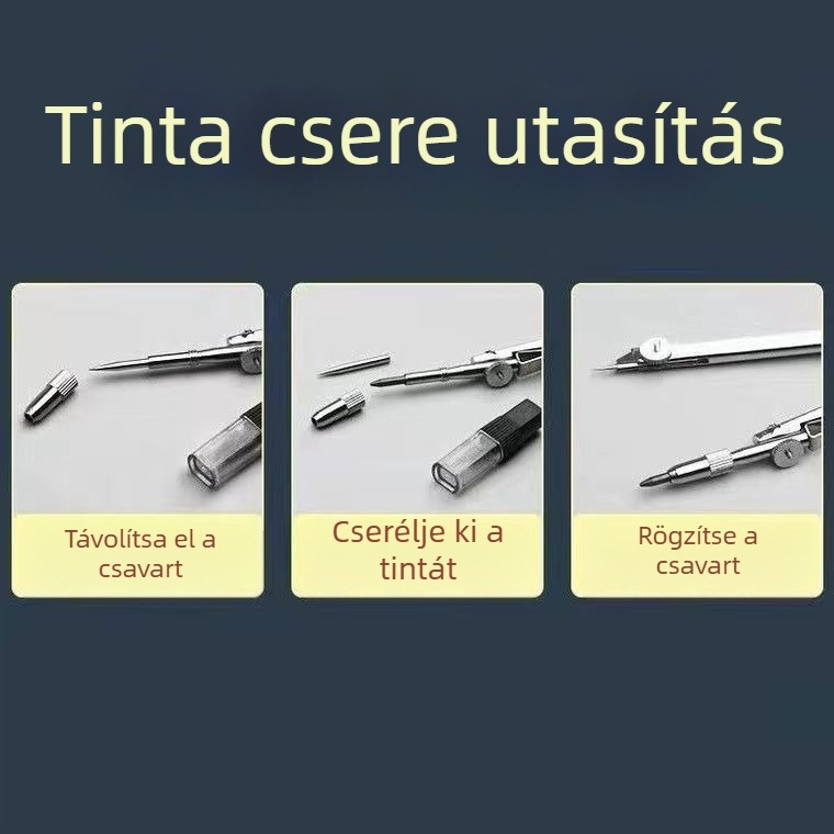 Rozsdamentes acél körző készlet diákok számára — rajzeszközök