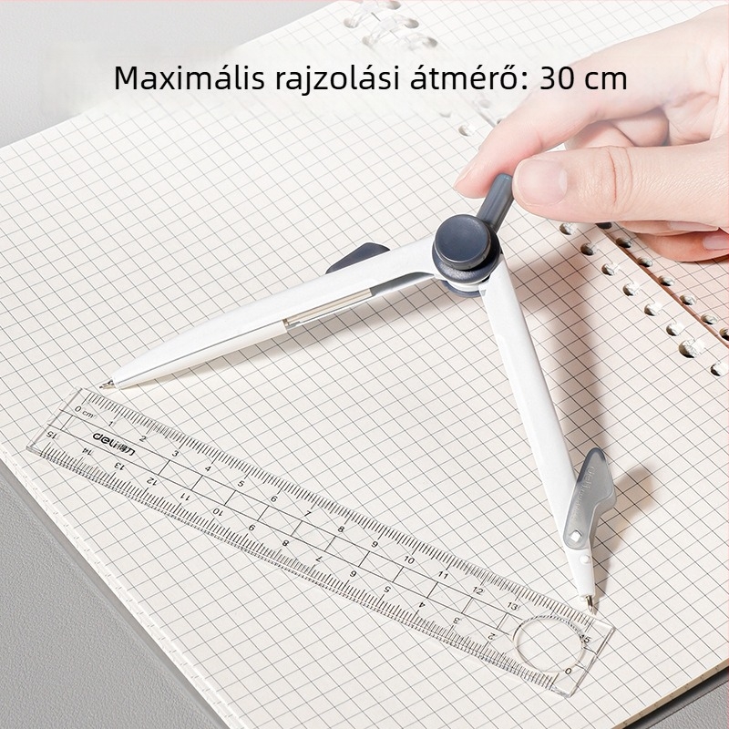 Deli VC98 fém körző forgó zárással – professzionális rajzeszköz matematikához