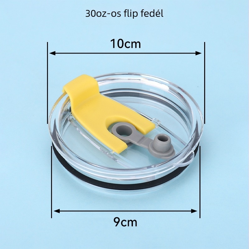 30oz flip-top fedél szívószálas pohárhoz – átlátszó, tömített, szivárgásmentes, hőálló műanyag fedél