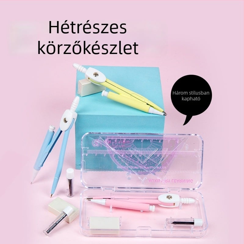 90189 7 darabos körző és rajzeszközök készlet