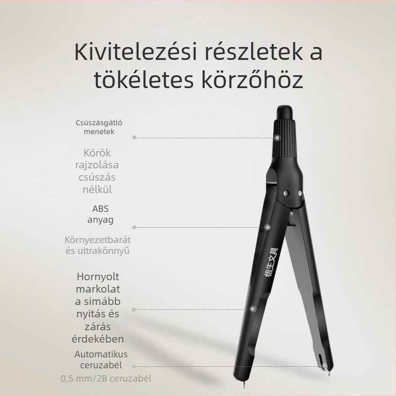 Kétszer nyomható körző készlet 2B vonalzóval