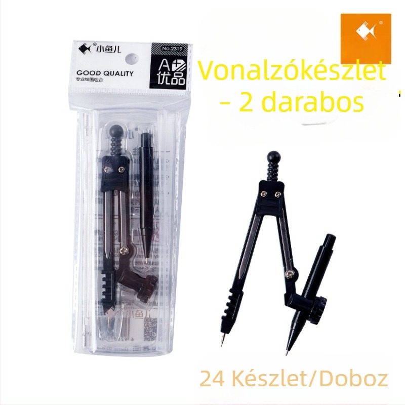 Little Fish 2319 körző, 2 darabos készlet diákok számára, fém rajzeszközök matematikai rajzhoz