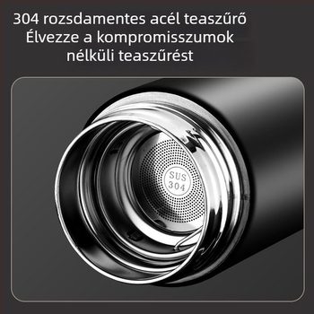 304 rozsdamentes acélból készült intelligens termoszpohár hőmérséklet kijelzővel, irodai használatra, egyedi logóval rendelhető ajándék