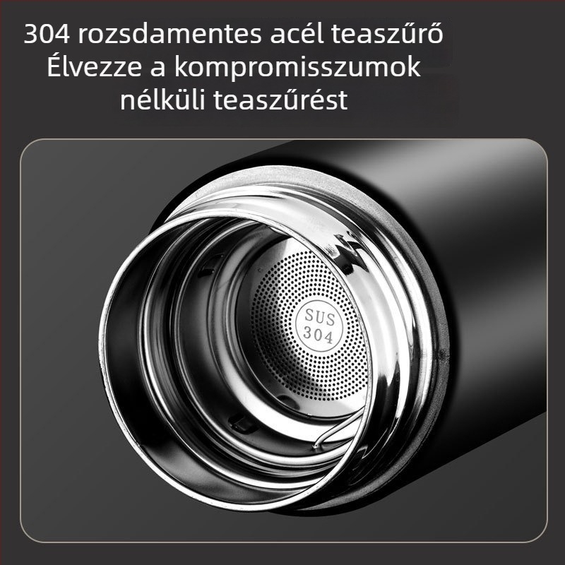 304 rozsdamentes acélból készült intelligens termoszpohár hőmérséklet kijelzővel, irodai használatra, egyedi logóval rendelhető ajándék
