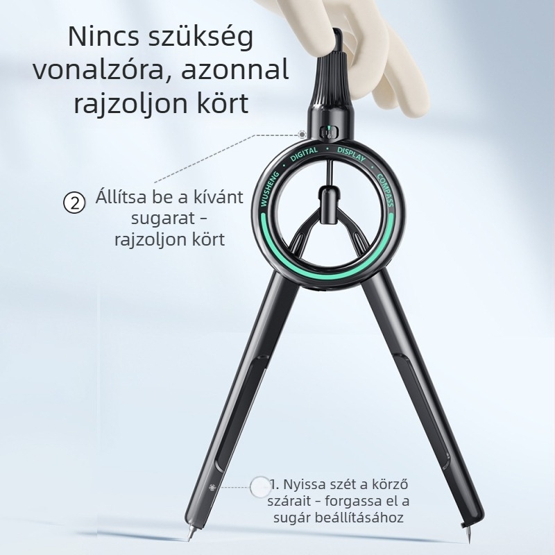Digitális körző kijelzővel – rajzhoz, diákoknak és vizsgákhoz