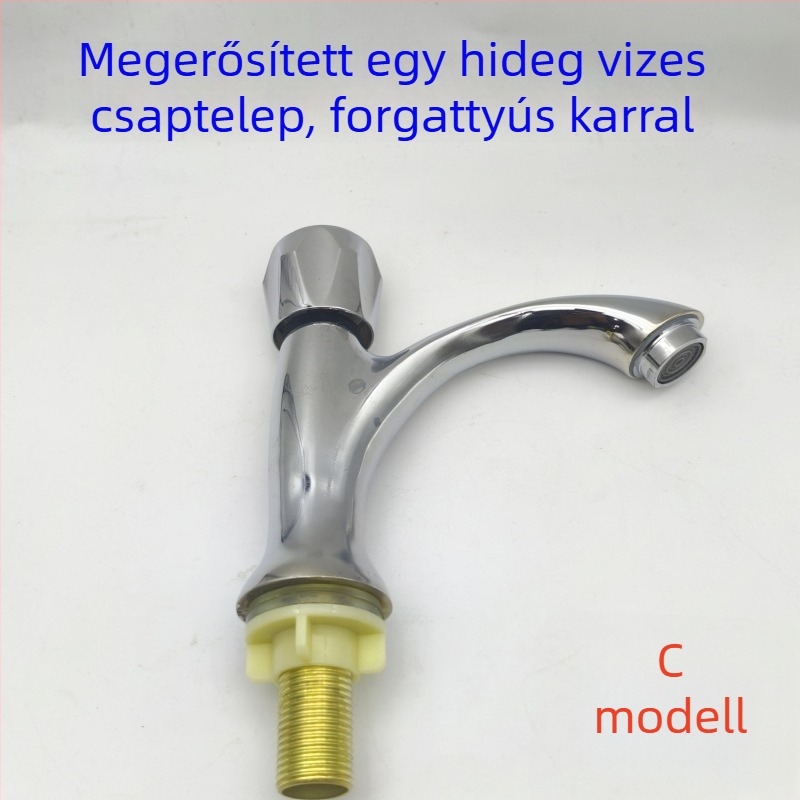 Egykaros mosdócsaptelep hideg vízhez, egylyukú szerelés