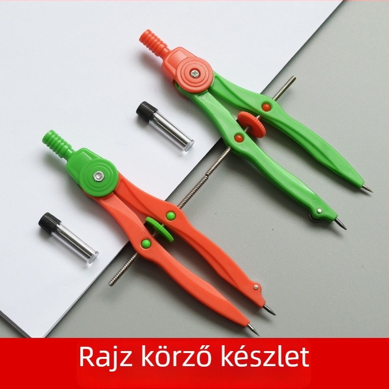 Műanyag csavaros körzőkészlet forgó rajzkörző geometriához és matematikához diákoknak
